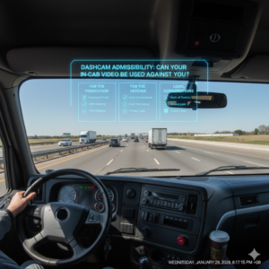 Dashcam admissibility laws and in-cab video evidence in legal cases