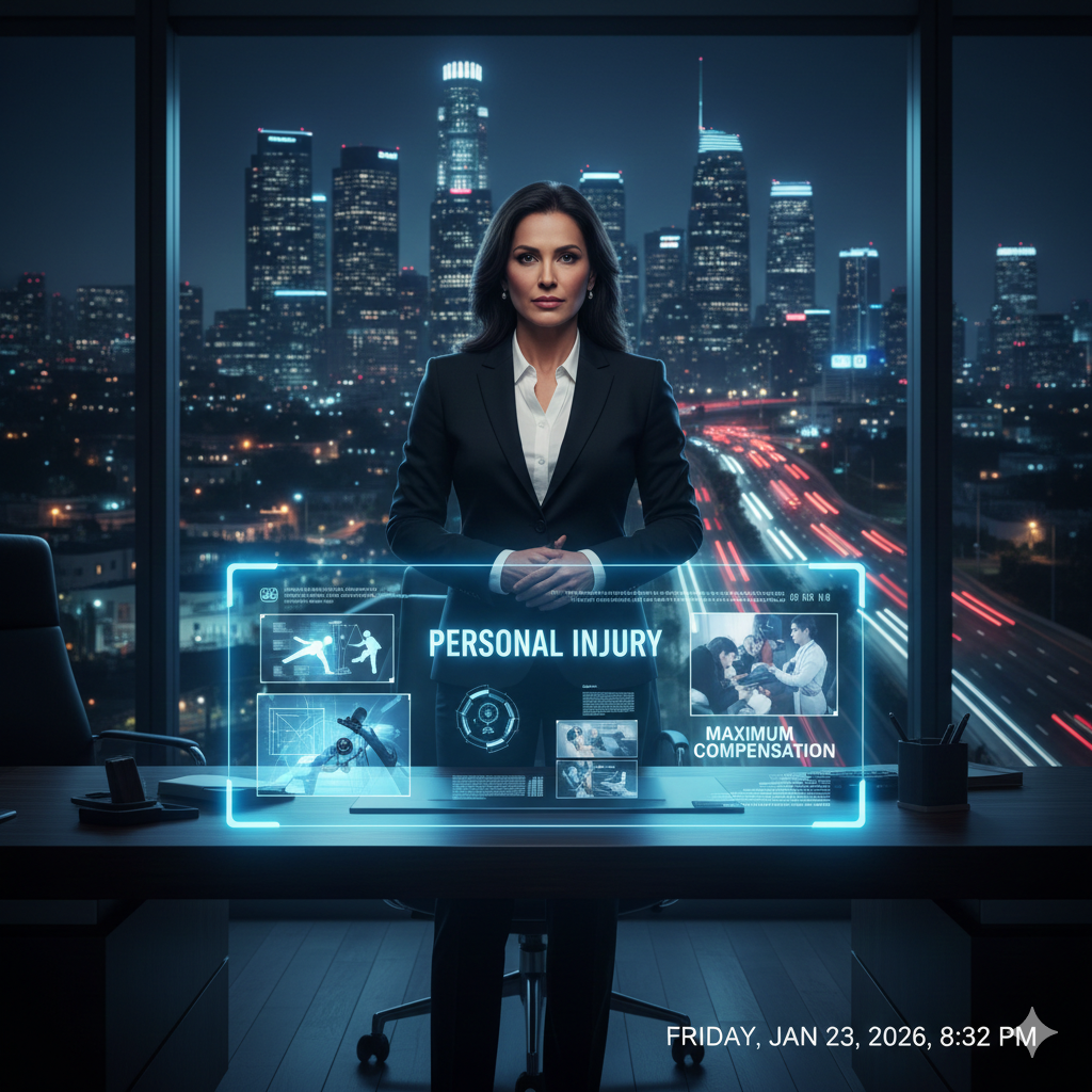 Personal injury lawyer consulting injured client about accident claim