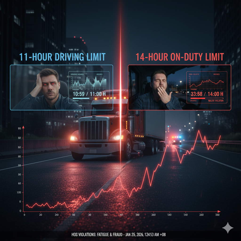 The 14-Hour Rule vs. the 11-Hour Rule: Common Violations in Trucking