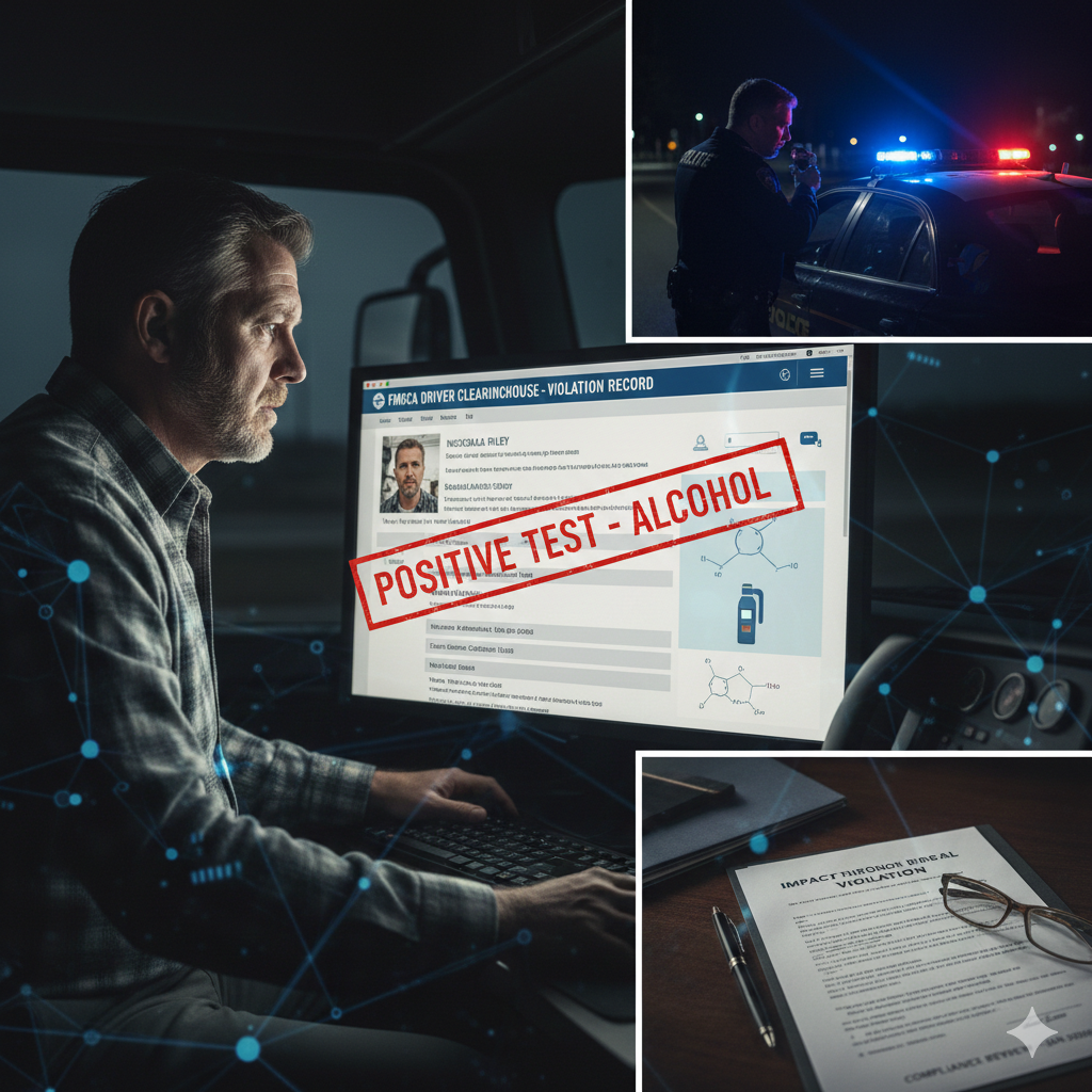 FMCSA Clearinghouse system tracking drug and alcohol violations for commercial drivers