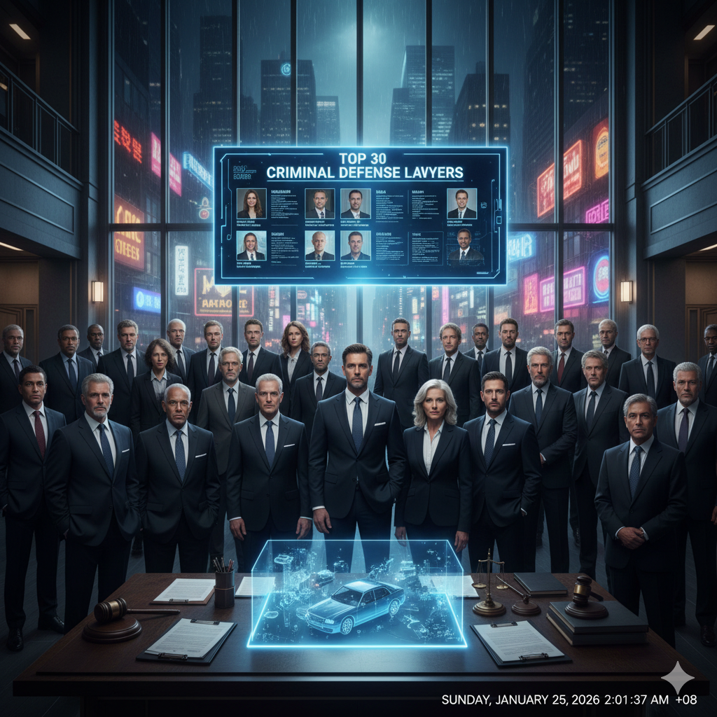 Group of top criminal defense lawyers in courtroom representing clients facing accidental charges