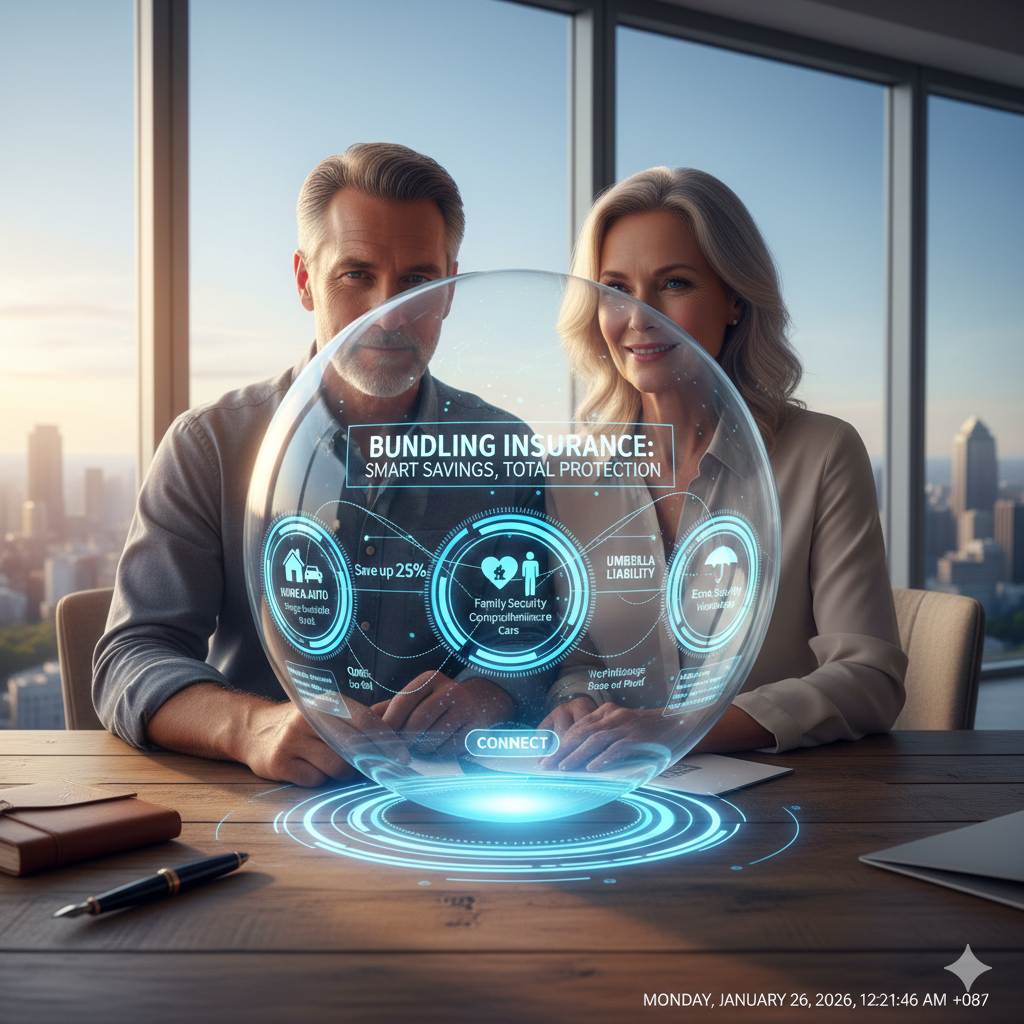 Insurance bundle combining auto, home, and life coverage