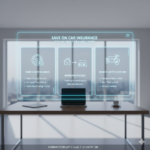 Driver reviewing car insurance discount options on a smartphone and laptop