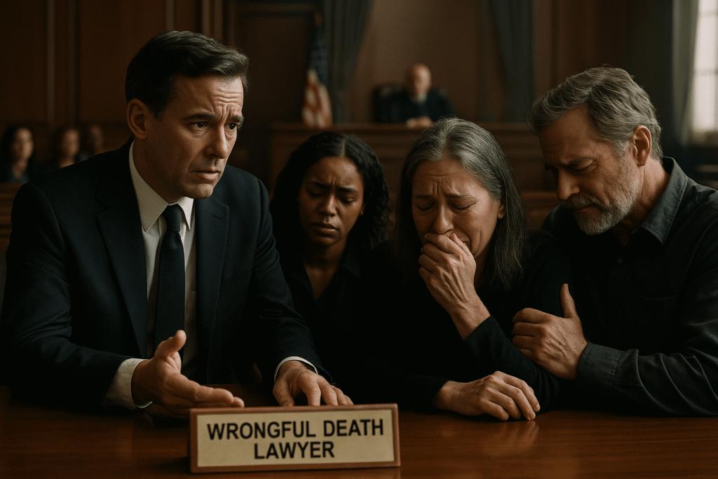 Houston wrongful death attorney consulting with grieving family about justice and compensation